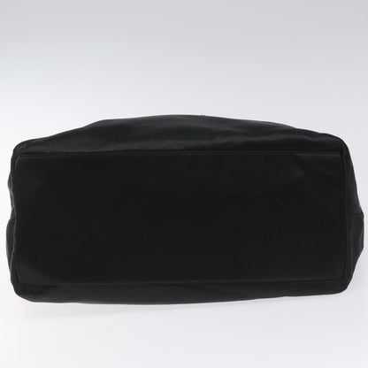 Prada Resin Handle Tote Satin, BLACK, SATIN, Tote bag