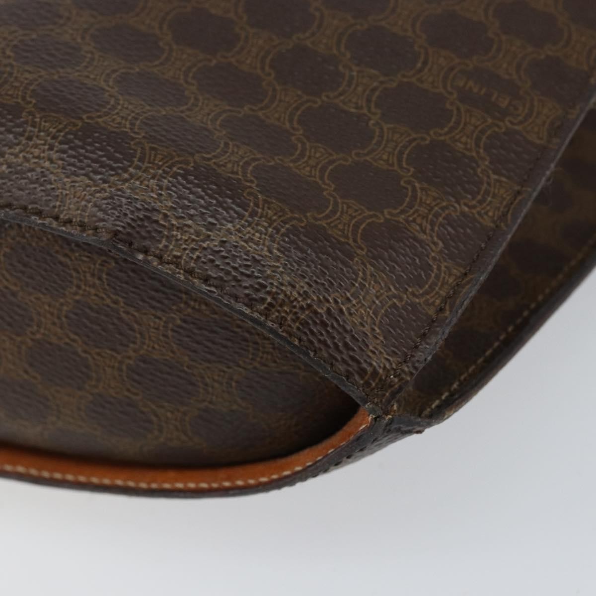 Celine Vintage Macadam Shoulder Bag Canvas, BROWN, PVC, Shoulder bag