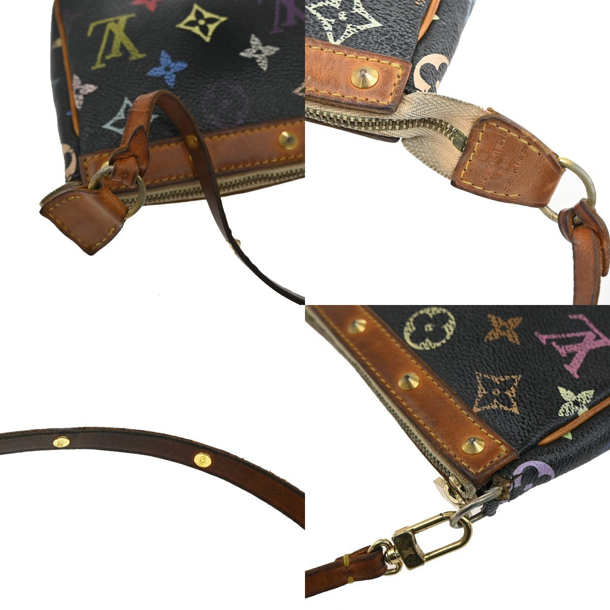 Louis Vuitton Pochette Accessoires Monogram Multicolor, BLACK, CANVAS, Clutche & pouche