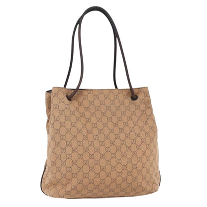 Gucci Vintage Open Shoulder Bag (Outlet) GG Canvas with Leather, BEIGE, CANVAS, Shoulder bag