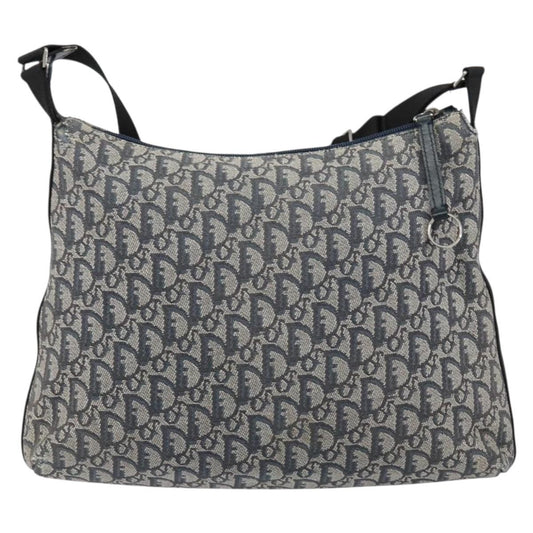 Christian Dior Vintage Trotter Shoulder Bag Canvas, NAVY, CANVAS, Shoulder bag