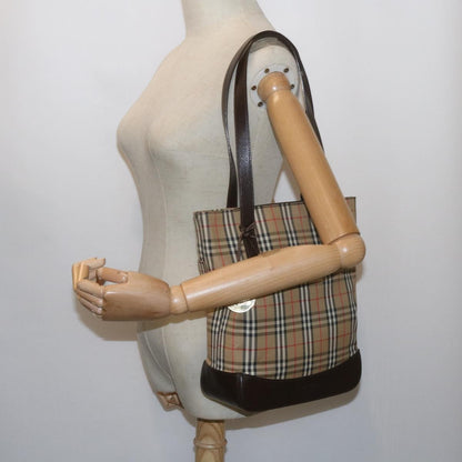 Burberry Nova Check Tote Leather, BEIGE, CANVAS, Tote bag