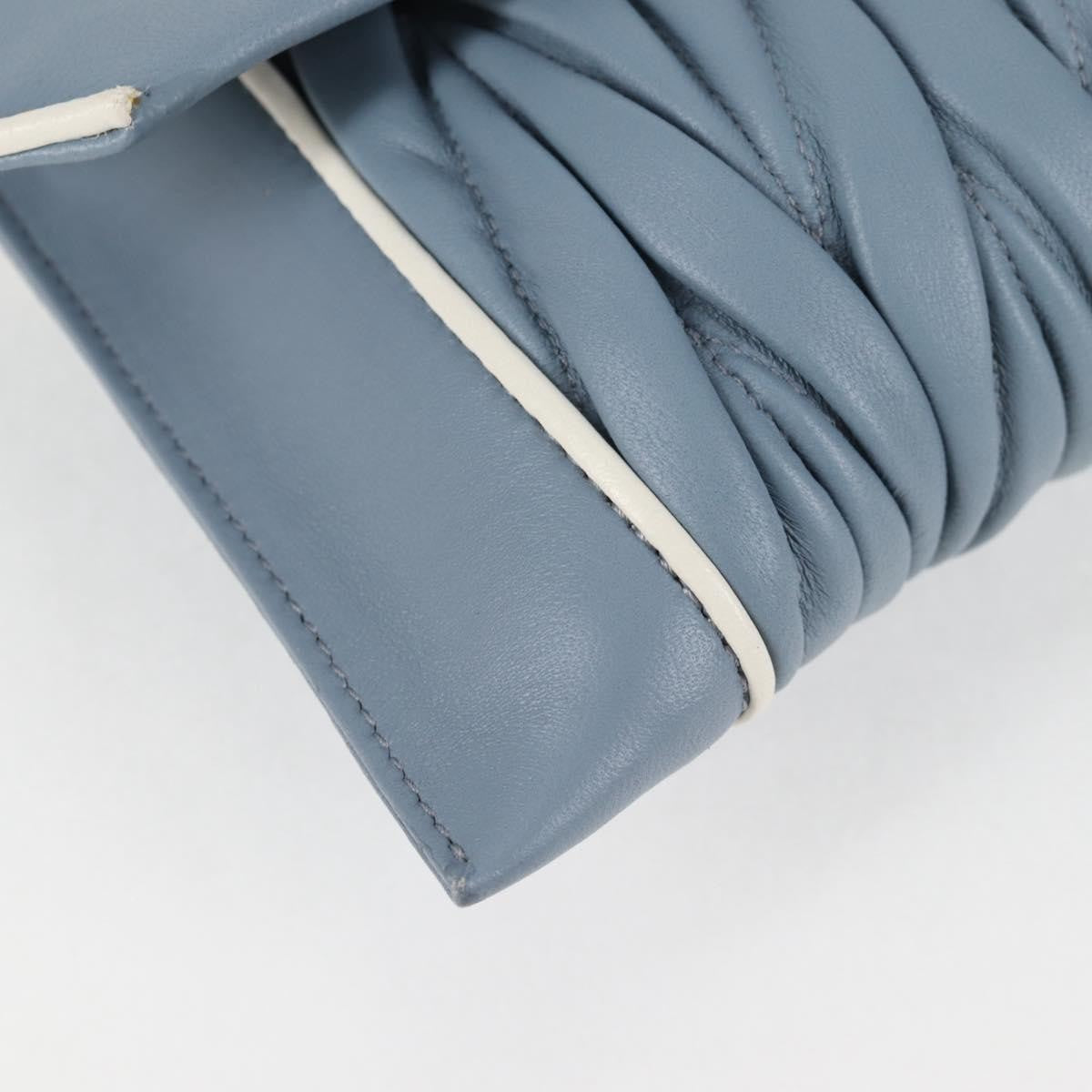 Miu Miu Madras Chain Clutch Matelasse Leather with Glitter, BLUE, LEATHER, Shoulder bag