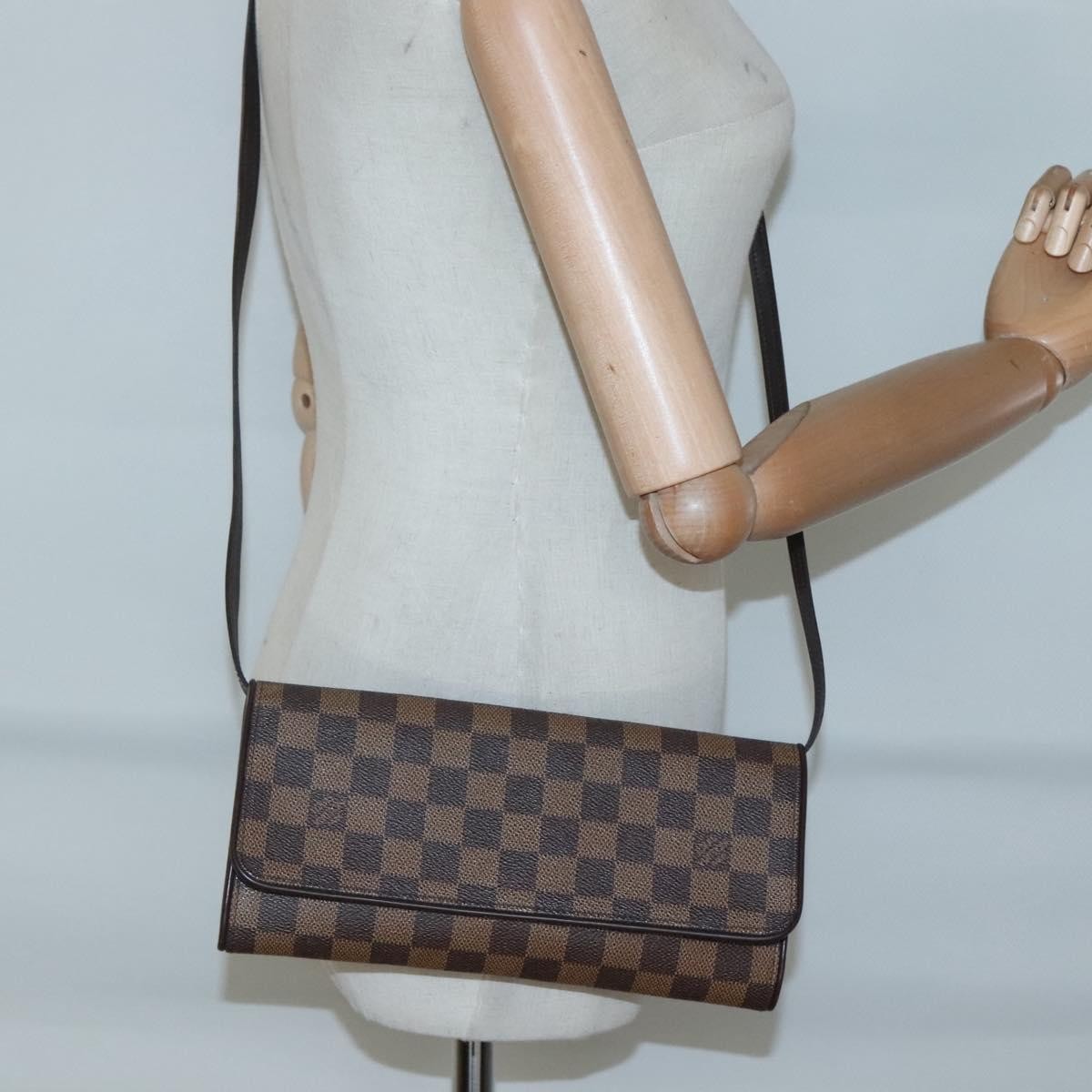 Louis Vuitton Twin Handbag Damier, BROWN, CANVAS, Handbag