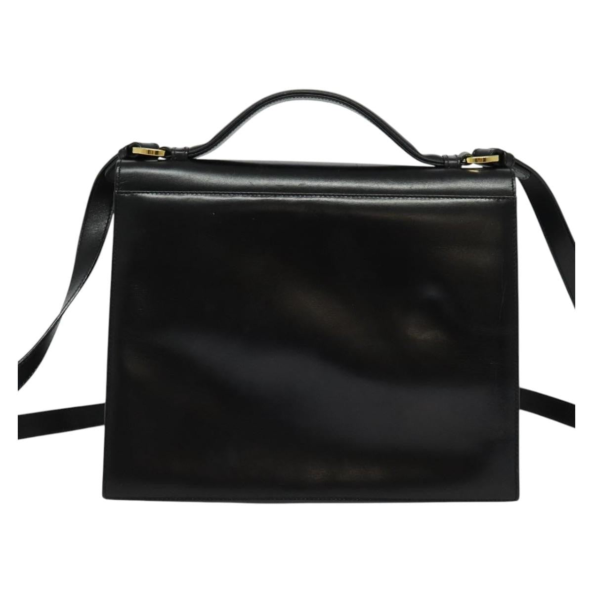 Salvatore Ferragamo Gancini Convertible Top Handle Bag Leather, BLACK, LEATHER, Handbag