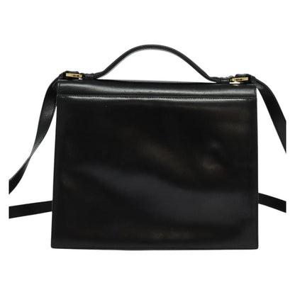 Salvatore Ferragamo Gancini Convertible Top Handle Bag Leather, BLACK, LEATHER, Handbag