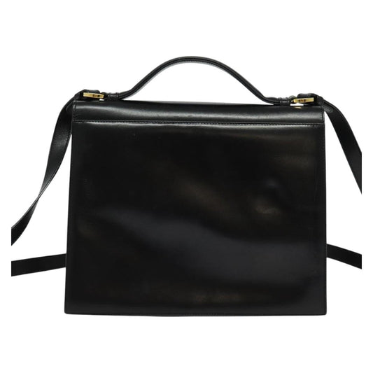 Salvatore Ferragamo Gancini Convertible Top Handle Bag Leather, BLACK, LEATHER, Handbag