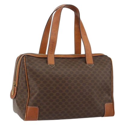 Celine Macadam Handbag Macadam with leather, BROWN, CANVAS, Shoulder bag