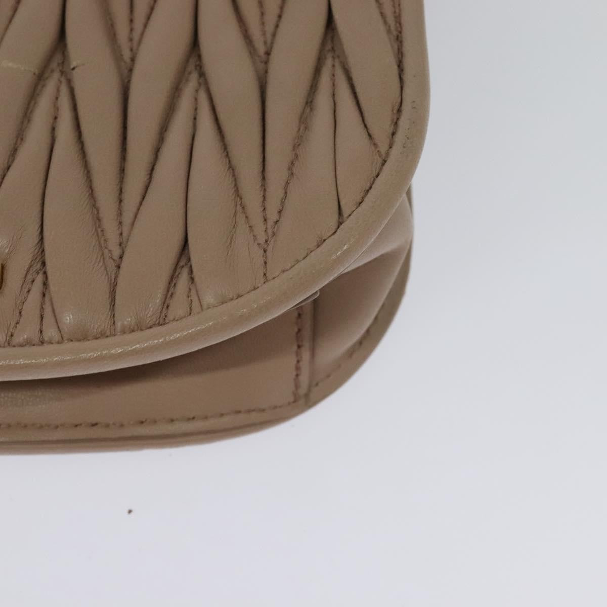 Miu Miu Chain Flap Crossbody Bag Matelasse Leather, BEIGE, LEATHER, Crossbody bag