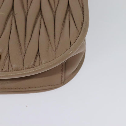 Miu Miu Chain Flap Crossbody Bag Matelasse Leather, BEIGE, LEATHER, Crossbody bag