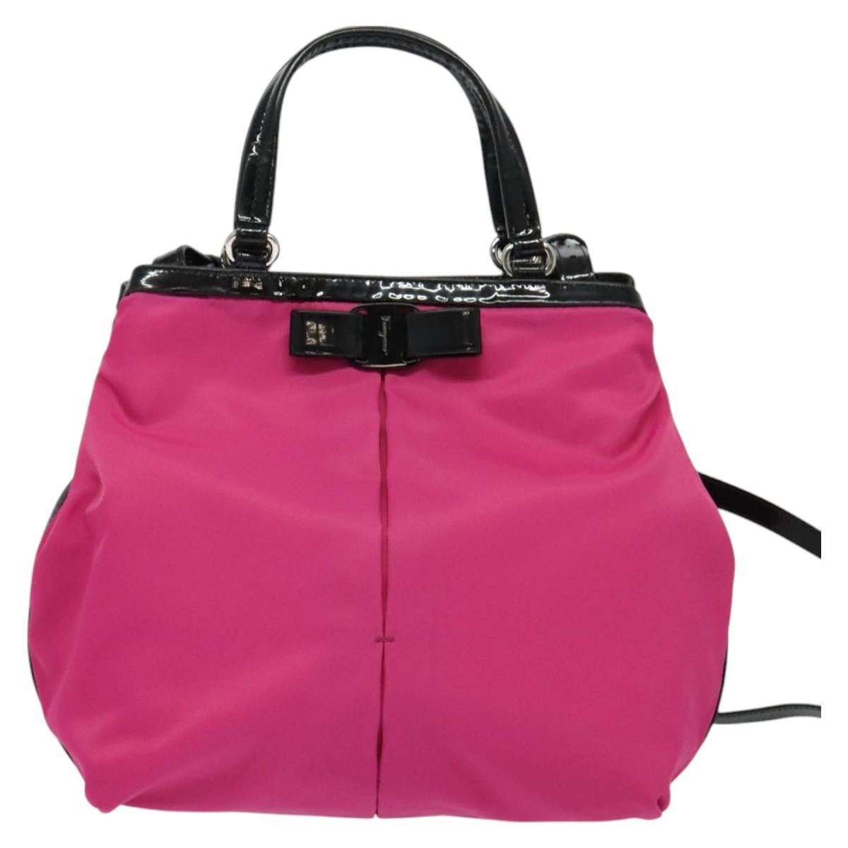 Salvatore Ferragamo Vala Handbag Nylon, PINK, NYLON, Handbag