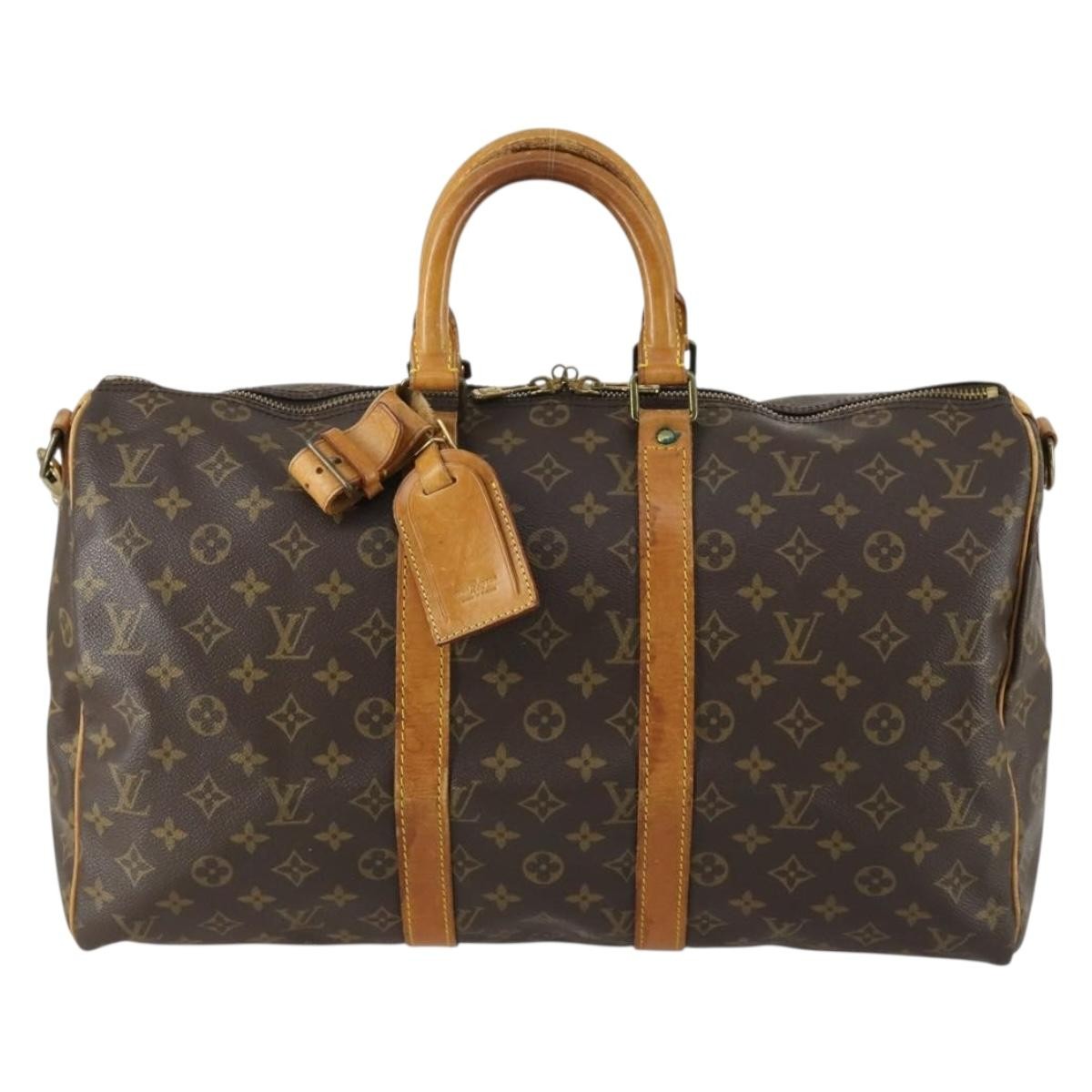 Louis Vuitton Keepall Bandouliere Bag Monogram Canvas, BROWN, CANVAS, Travel bag