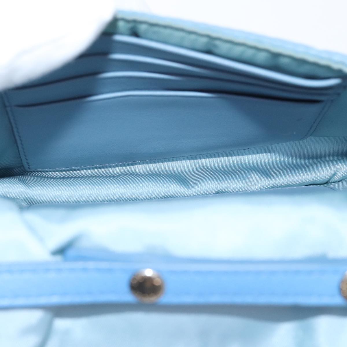 Prada Etiquette Flap Bag Studded Tessuto, BLUE, NYLON, Handbag