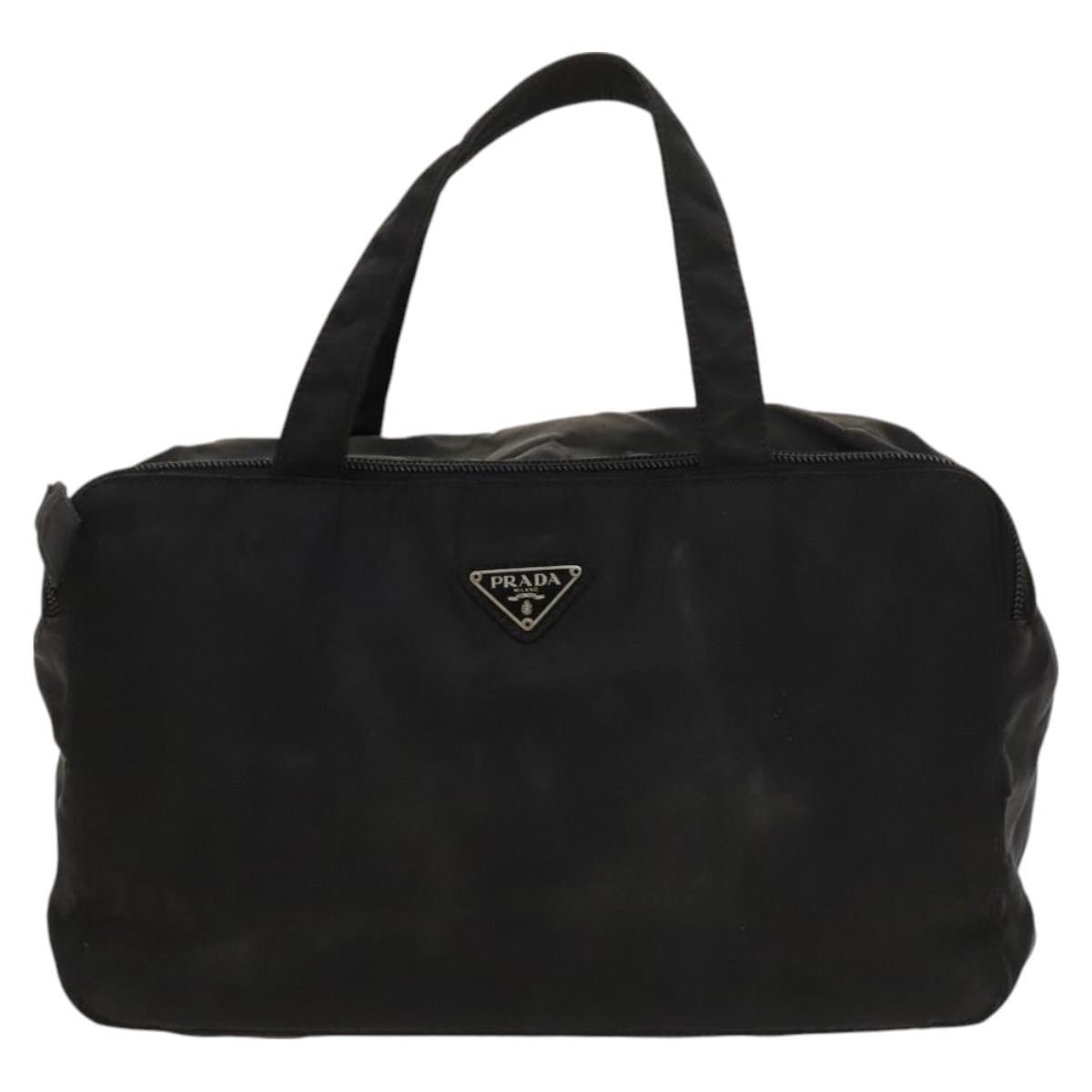 Prada Vintage Zip Handbag Tessuto, BLACK, NYLON, Handbag