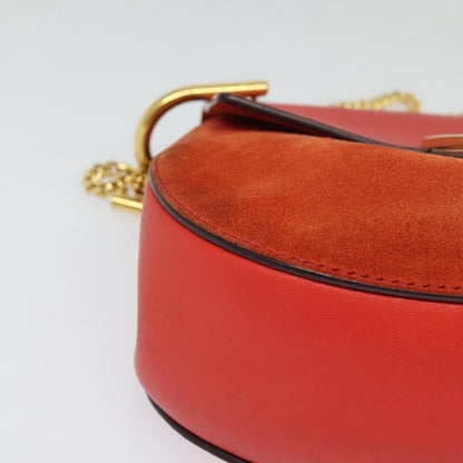 Chloe Drew Crossbody Bag Leather and Suede, RED, SUEDE, Shoulder bag