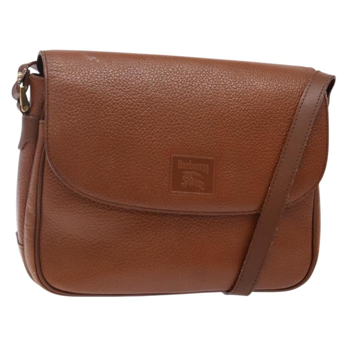 Burberry Flap Shoulder Bag Leather, BROWN, LEATHER, Shoulder bag