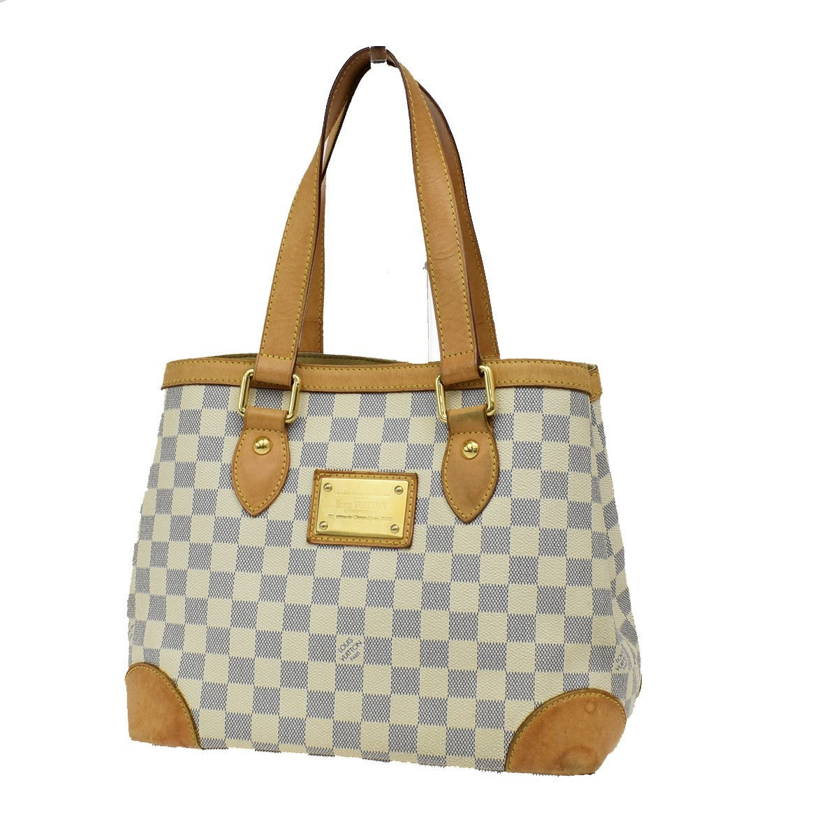 Louis Vuitton Hampstead Handbag Damier, WHITE, CANVAS, Shoulder bag