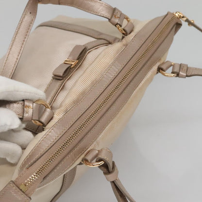 Salvatore Ferragamo Vala Handbag Nylon, BEIGE, NYLON, Handbag