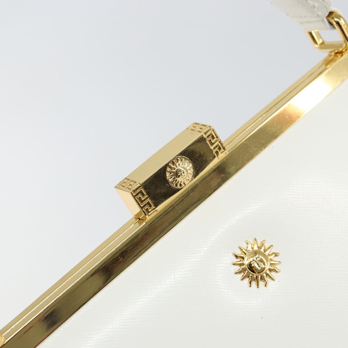 Versace Vintage Handbag Leather, WHITE, LEATHER, Handbag