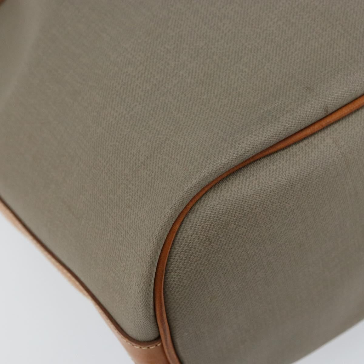 Christian Dior Drawstring Shoulder Bag Canvas and Leather, GRAY, CANVAS, Shoulder bag