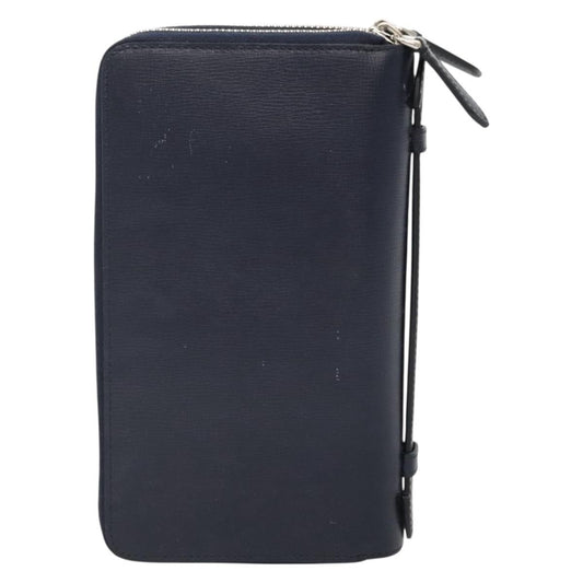 Burberry Reeves Double Zip Organizer Wallet Leather, NAVY, LEATHER, Wallets