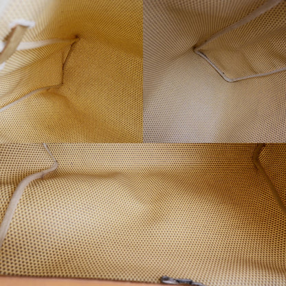 Hermes Herbag Zip Leather and Toile, BROWN, CANVAS, Travel bag