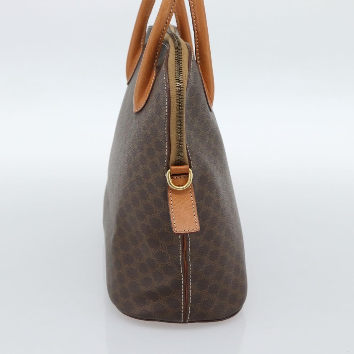 Celine Vintage Macadam Handbag Canvas, Brown, Canvas, Handbag