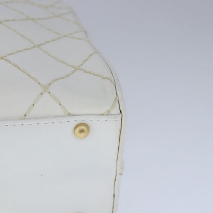 Chanel Surpique Zip Around Satchel Quilted Leather, WHITE, LEATHER, Handbag