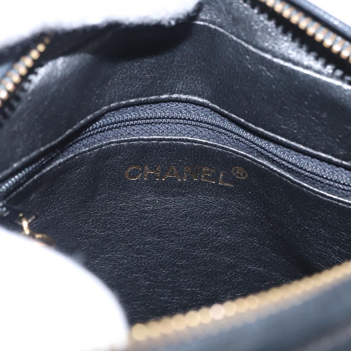 Chanel CC Chain & Tassel Front Pocket Camera Bag Quilted Lambskin, BLACK, LEATHER, Shoulder bag