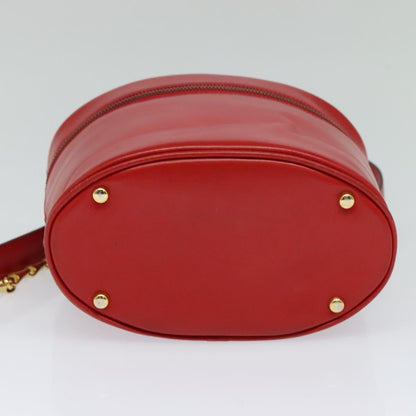 Celine Vanity bag Leather, RED, LEATHER, Shoulder bag