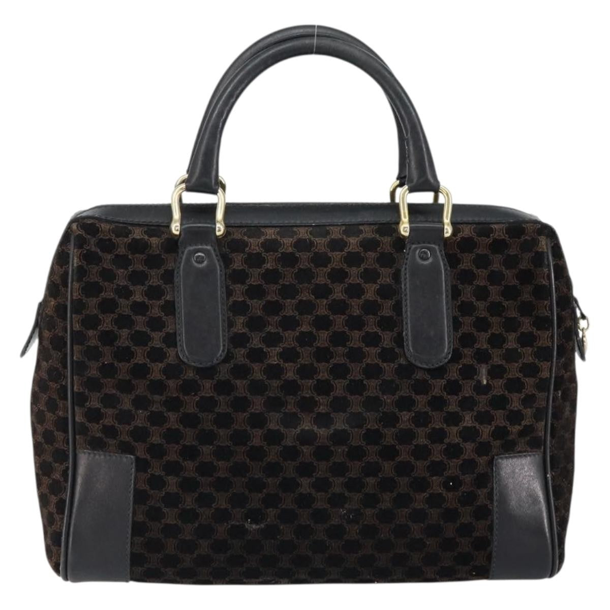 Celine Vintage Macadam Handbag C Macadam Suede, BLACK, SUEDE, Handbag