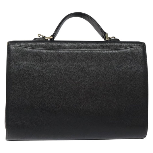 Burberry Convertible Briefcase Leather with London Check Coated Canvas, BLACK, LEATHER, Briefcase