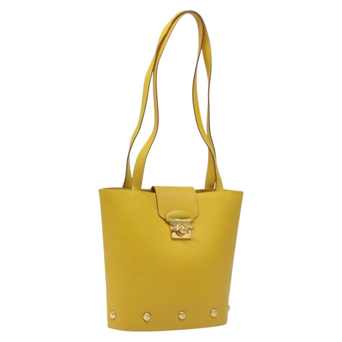 Salvatore Ferragamo Shoulder Bag Leather, YELLOW, LEATHER, Shoulder bag