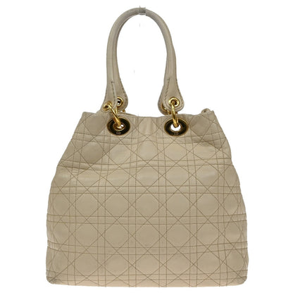 Christian Dior Lady Cannage Tote Leather, BEIGE, LEATHER, Tote bag