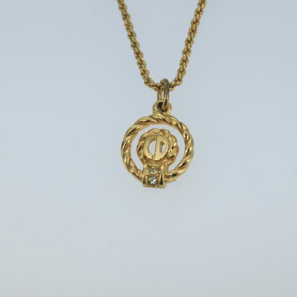 Christian Dior CD Pendant Necklace Metal, GOLD, METAL, Necklace