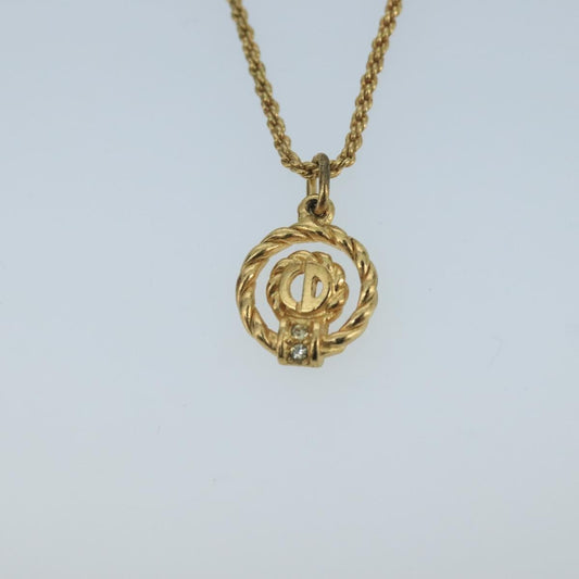 Christian Dior CD Pendant Necklace Metal, GOLD, METAL, Necklace