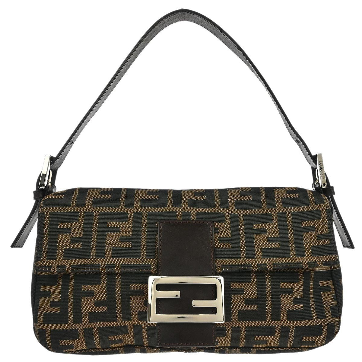 Fendi Baguette Bag Zucca Canvas, BROWN, CANVAS, Handbag