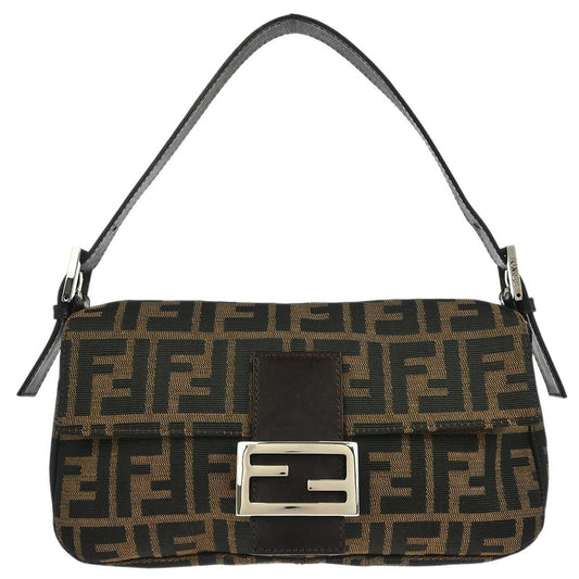 Fendi Baguette Bag Zucca Canvas, BROWN, CANVAS, Handbag