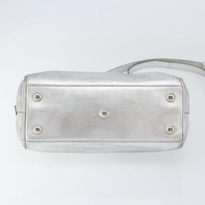 Saint Laurent Classic Duffle Bag Leather, SILVER, LEATHER, Handbag