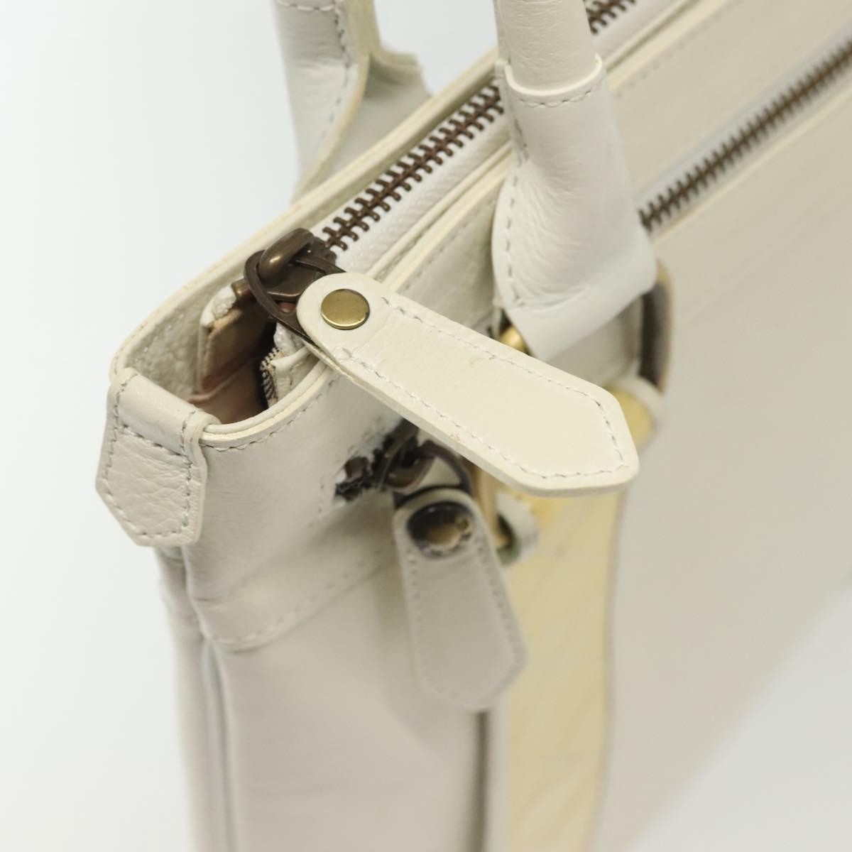 Burberry Vintage Tote Leather, WHITE, LEATHER, Tote bag