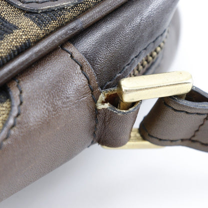 Fendi Zip Around Messenger Bag Zucca Canvas, BROWN, CANVAS, Shoulder bag