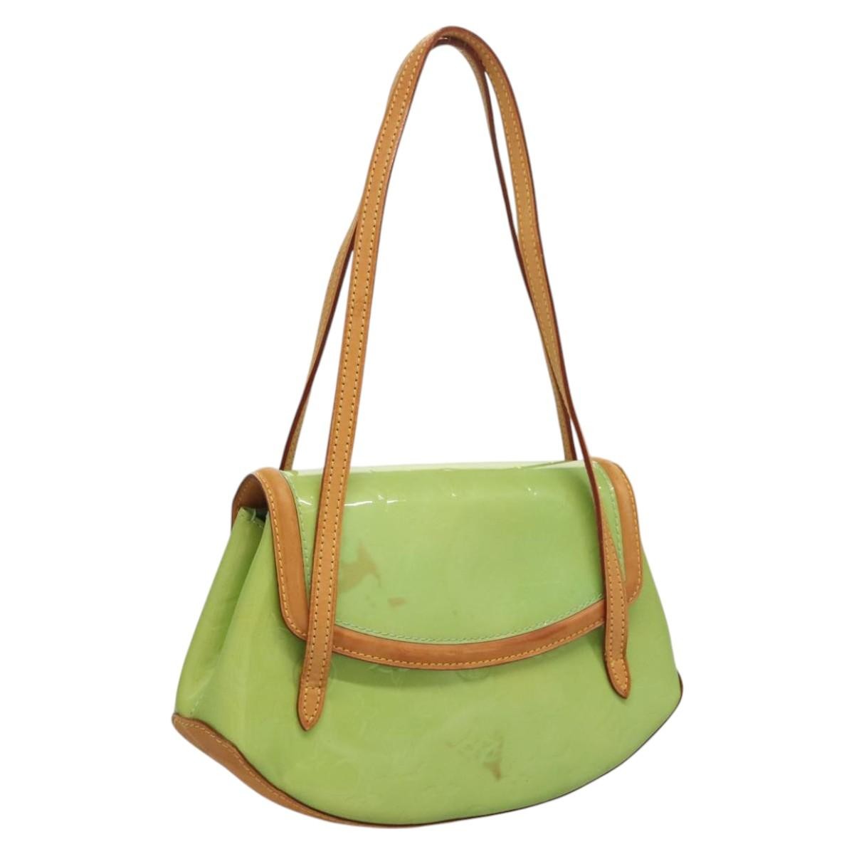 Louis Vuitton Biscayne Bay Handbag Monogram Vernis, GREEN, PATENT_LEATHER, Handbag