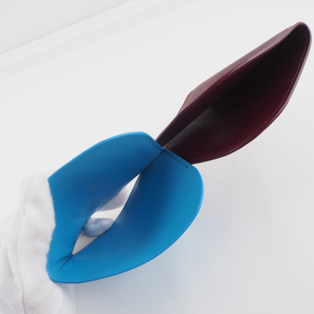 Bottega Veneta Bicolor Card Holder Leather, BURGUNDY, LEATHER, Card Holders