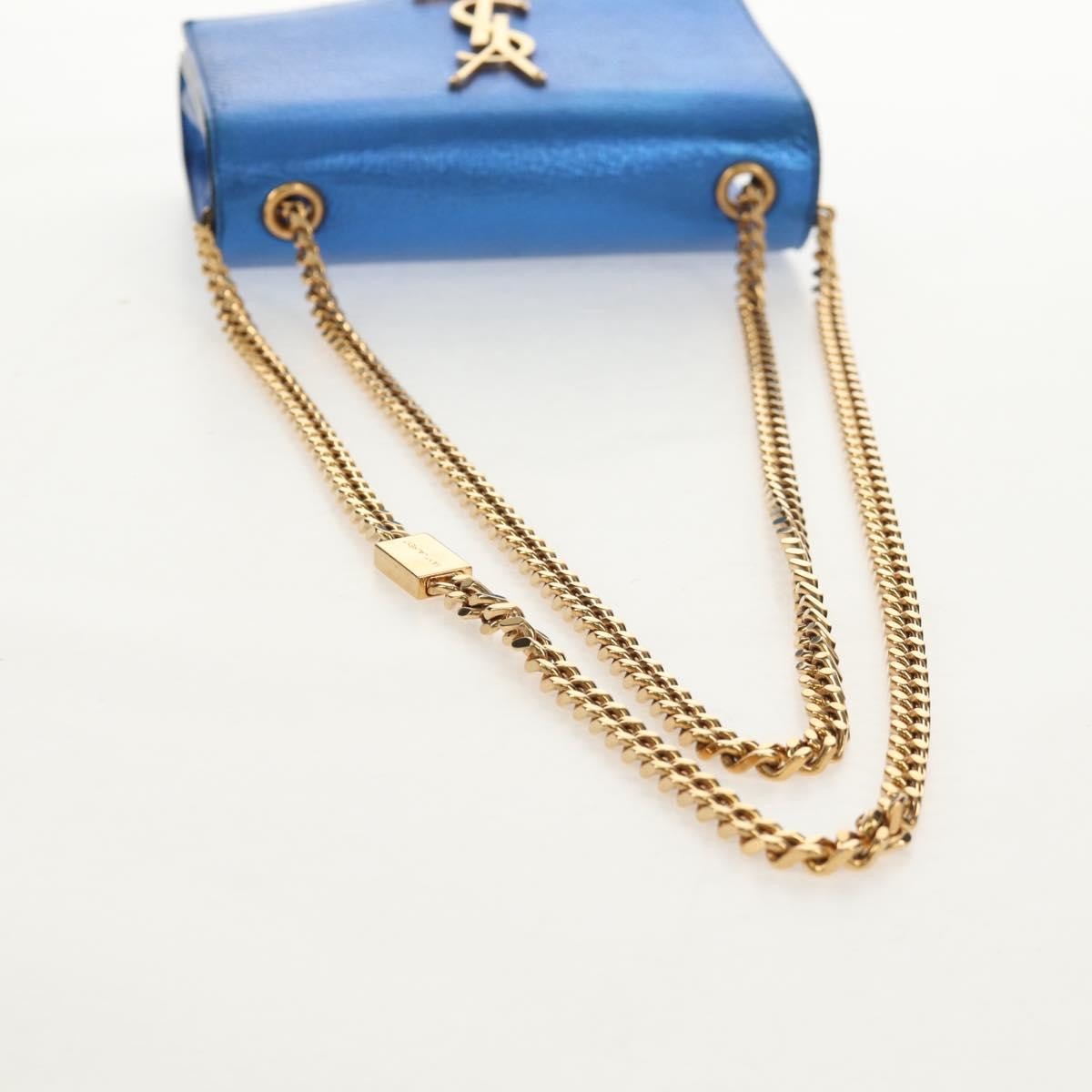 Saint Laurent Classic Monogram Tassel Crossbody Bag Leather, BLUE, LEATHER, Shoulder bag