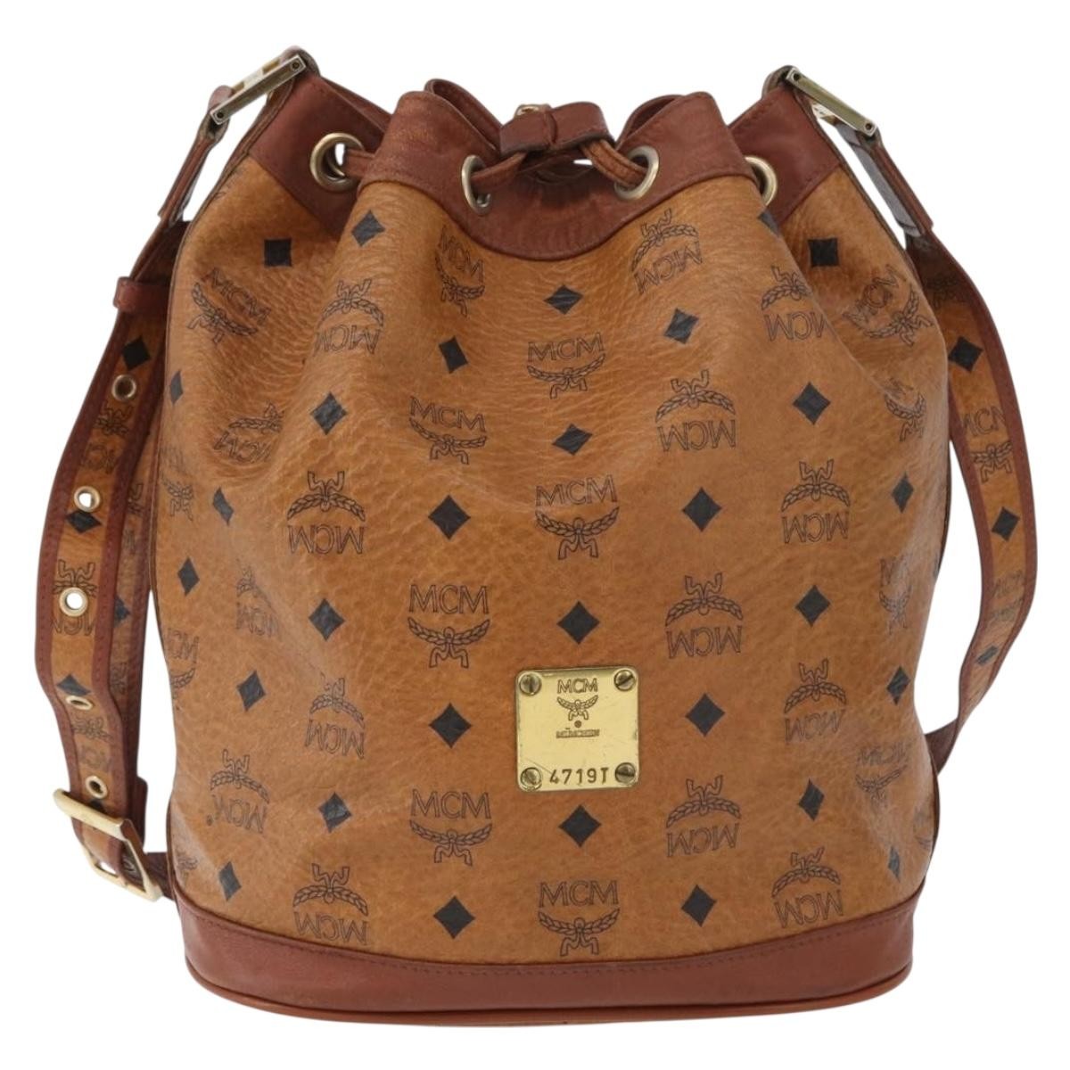 MCM Visetos Shoulder bag Canvas, BROWN, CANVAS, Shoulder bag