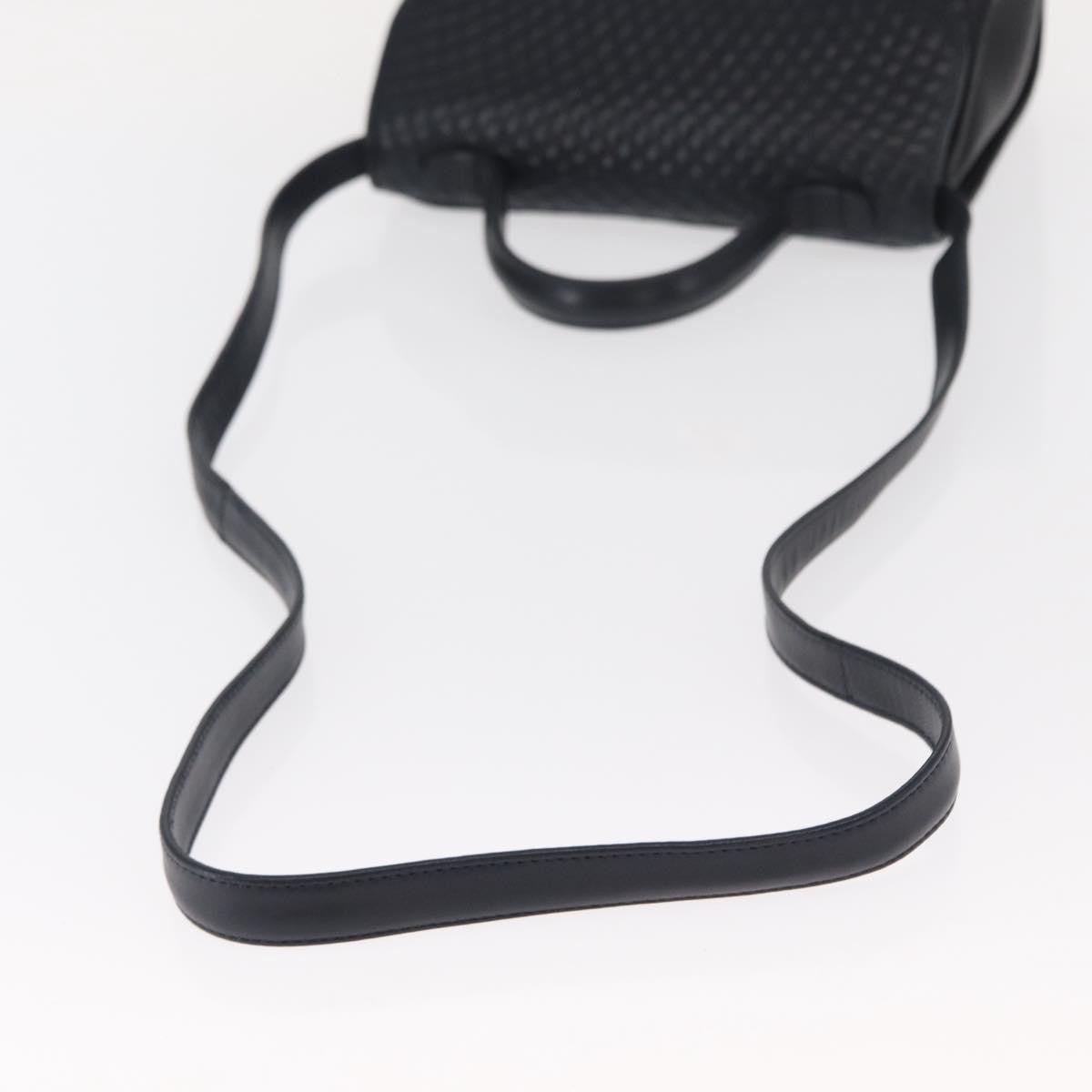 Bally Vintage Handbag Quilted Leather, NAVY, LEATHER, Handbag