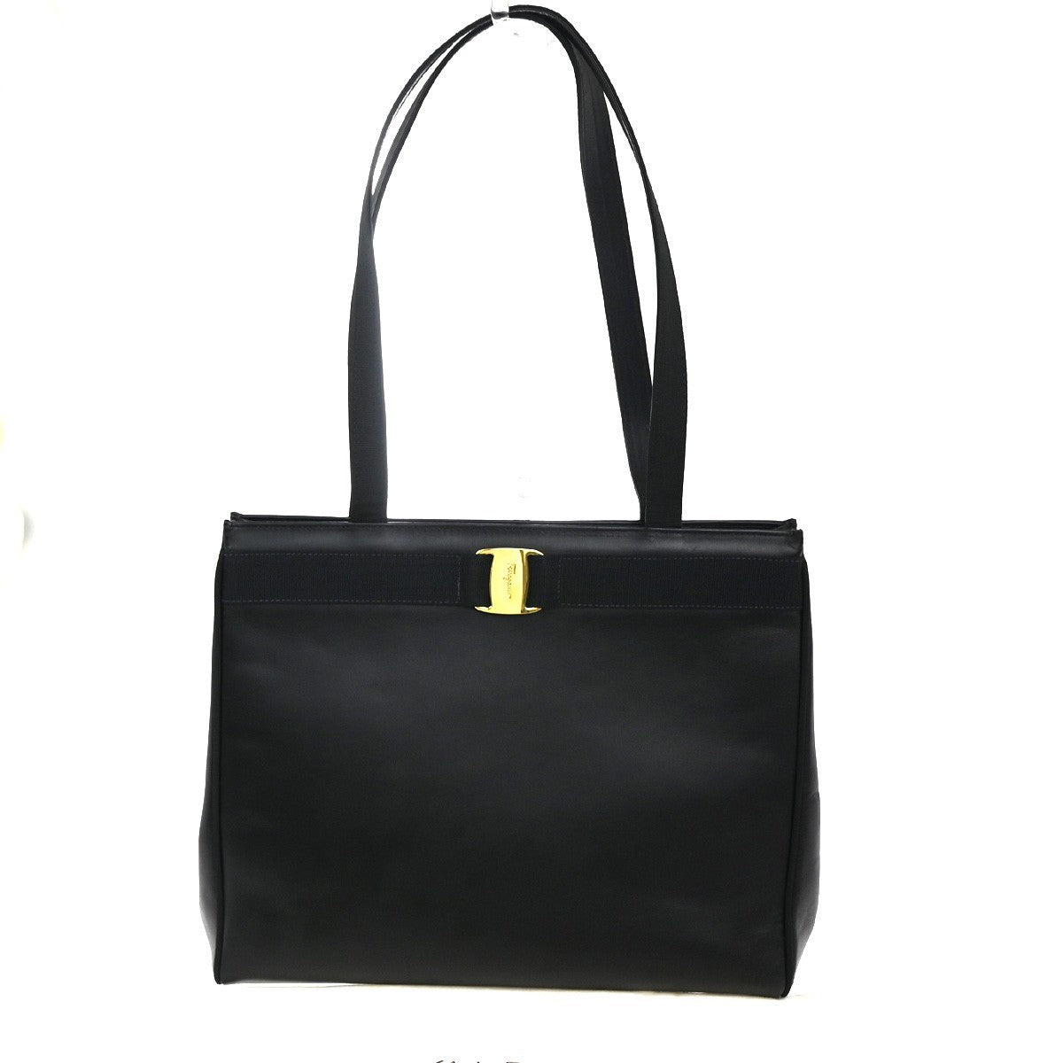Salvatore Ferragamo Vala tote Leather, BLACK, LEATHER, Tote bag