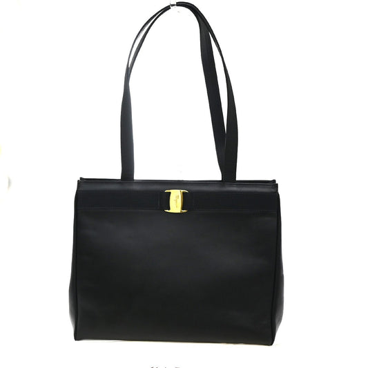 Salvatore Ferragamo Vala tote Leather, BLACK, LEATHER, Tote bag