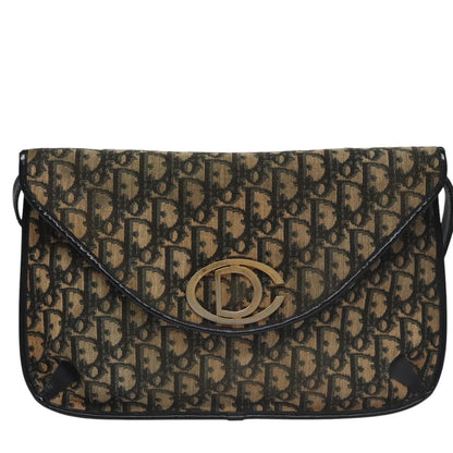 Christian Dior Vintage Trotter Shoulder Bag Canvas, NAVY, CANVAS, Shoulder bag