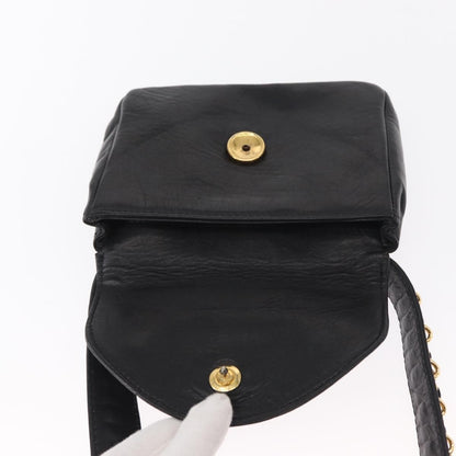 Chanel Chain Envelope Belt Bag Quilted Calfskin, BLACK, LEATHER, Clutche & pouche